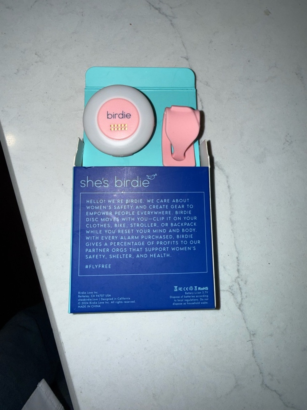 Birdie Disc Portable Clip-On Alarm - Pink